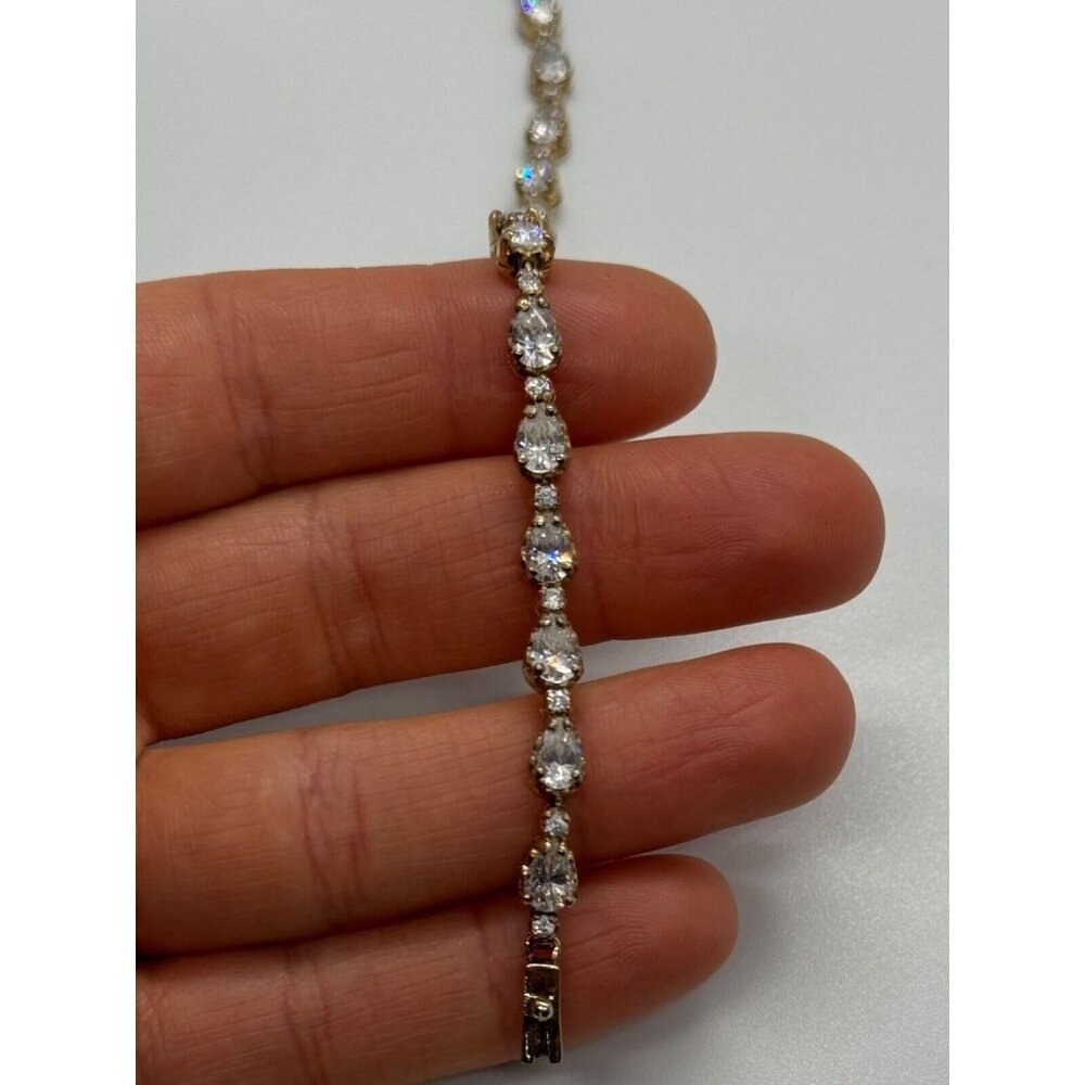 925 STERLING SILVER GOLD PLATED CZ BRACELET